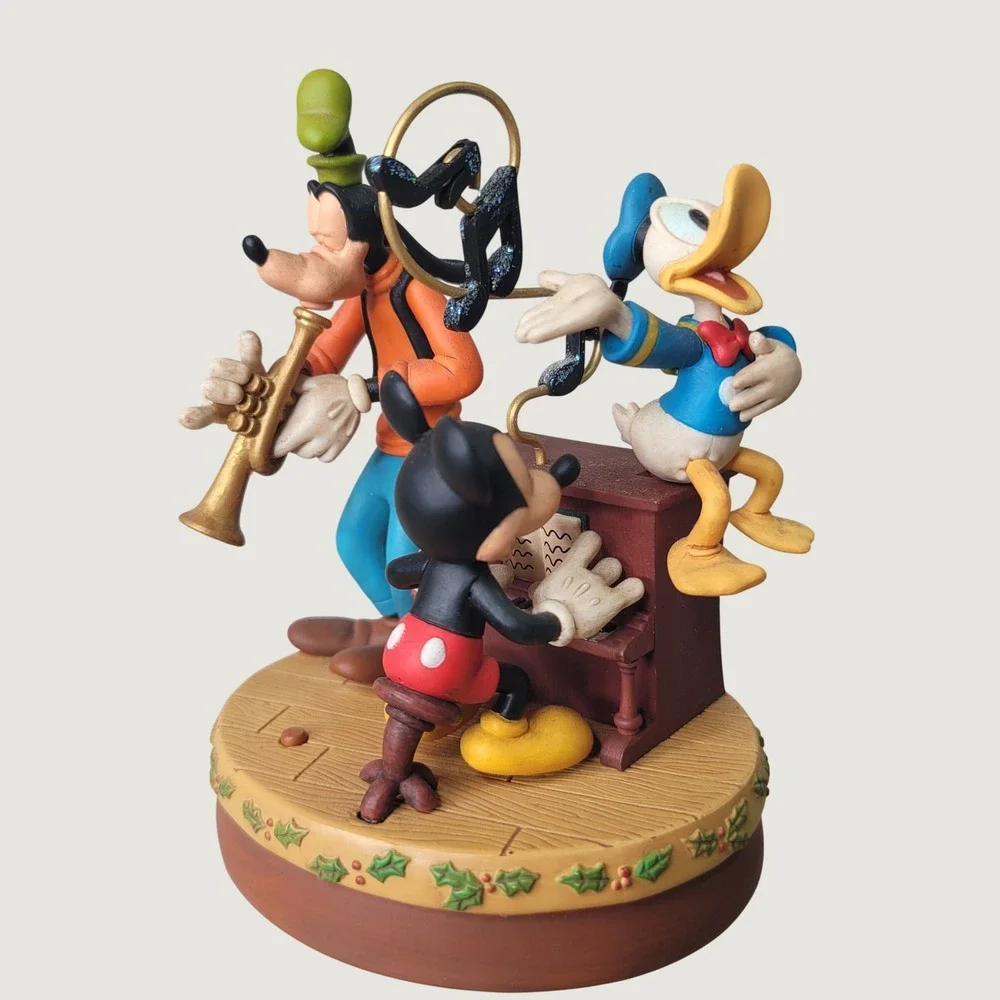 Disney Hallmark 2006 Mickey Goofy Donald Jazz Band Musical Figurine QXD8316